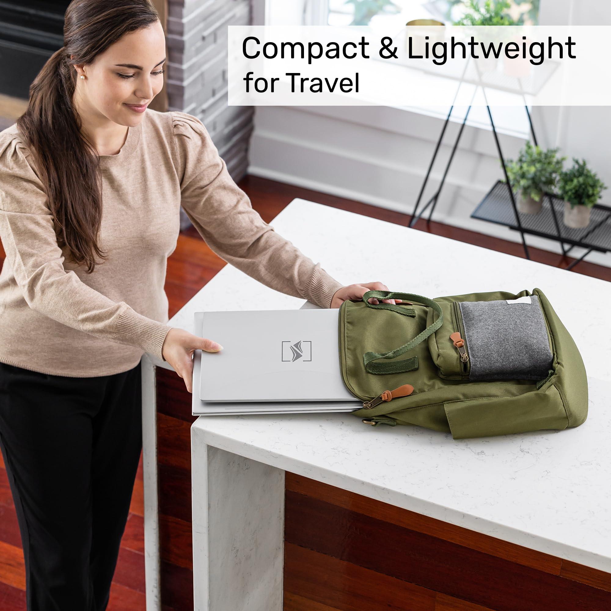 SideTrak SideTrak Swivel 14" Patented Attachable Portable Monitor for Laptop | FHD TFT Laptop Dual Screen | Mac, PC & Chrome Compatible | Fits All Laptops | Powered by USB-C or Mini HDMI (Light Silver)