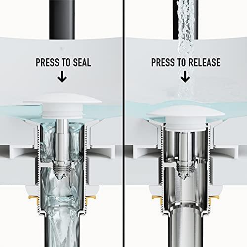 VIGO VIGO 2.75" Diameter Vessel Bathroom Sink Pop-Up Drain and Mounting Ring Without Overflow in Matte White Finish