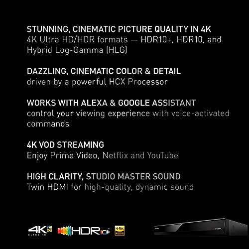 Panasonic Panasonic Streaming 4K Blu Ray Player, Ultra HD Premium Video Playback with Hi-Res Audio, Voice Assist - DP-UB420-K (Black)