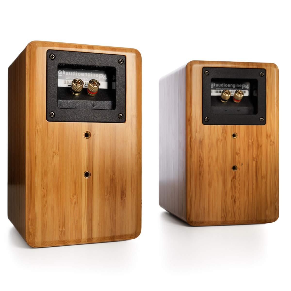 Audioengine Audioengine P4 Passive Bookshelf Speakers - Compact Speakers and Home Music System | 2-Way Powered Speakers (Bamboo)