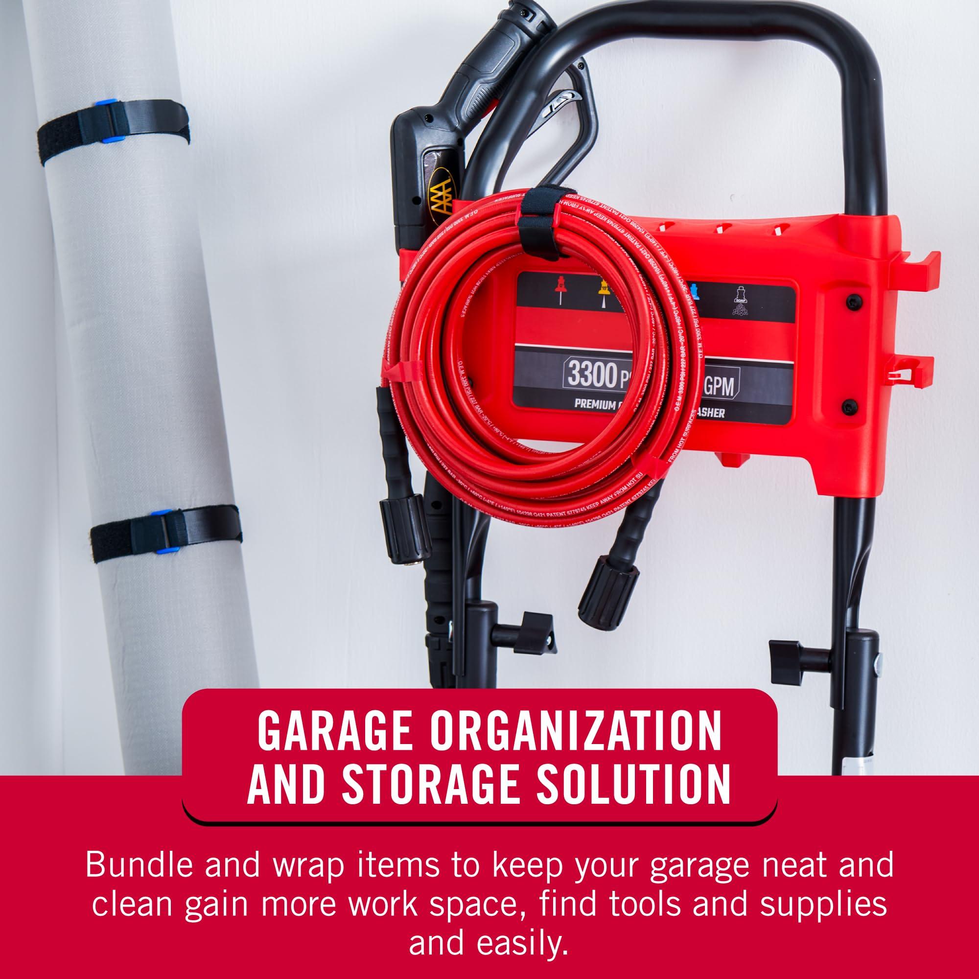 VELCRO Brand VELCRO Brand 30 Inch Elastic Straps 4 Pack | Stretchable and Adjustable For Snug Fit | Fasten Outdoor Umbrellas, Wood, Tarps, Blankets, Poles, More | Cinch with Buckle, Black 30x1"