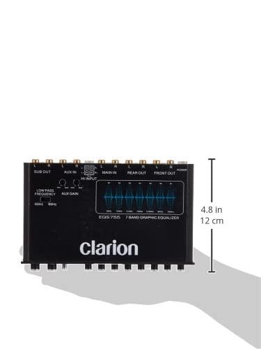 Clarion Clarion EQS755 7-Band Car Audio Graphic Equalizer with Front 3.5mm Auxiliary Input, Rear RCA Auxiliary Input and High Level Speaker Inputs, BLACK