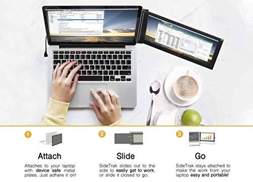 SideTrak SideTrak Slide Portable Monitor for Laptop 12.5\" FHD 1080P IPS Attachable Laptop Screen | Efficient USB Power | Compatible with Mac & Chrome 13\" -17\" Laptops (Patent Pending) | Black