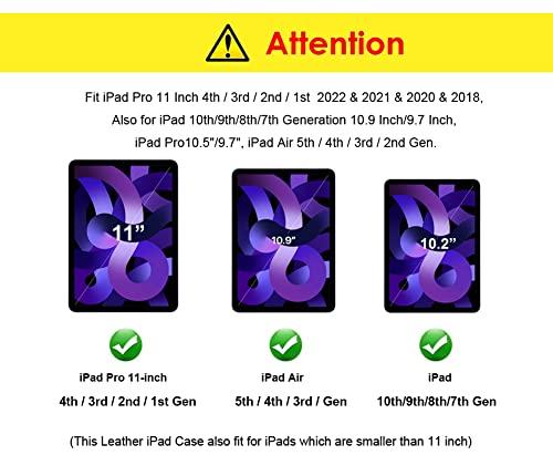 Eurynome Leather Case for ipad Pro 11" Genuine Leather Smart Folio for 11-inch ipad pro 11 case with Pencil Holder Zipper Pocket iPad Leather Case for iPad 11/ iPad 10.5/iPad 9.7 (Customize Yours)