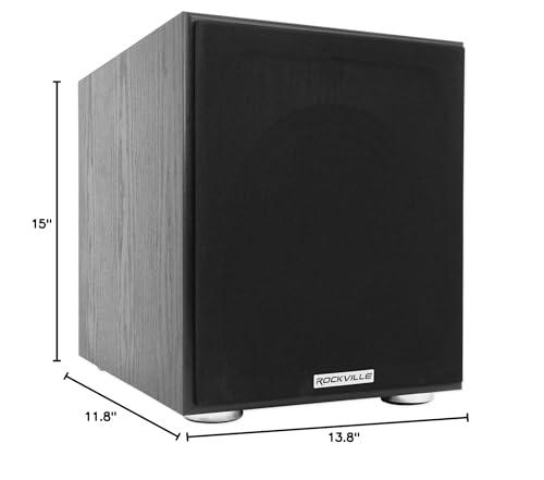 Rockville Rockville BLUAMP 150 Amplifier/Bluetooth Bundle with (2) Rockville RockShelf 64B Speakers, Rockville BLUE 14G50 OFC Speaker Wire, Rockville Rock Shaker 8" Subwoofer & Rockville RCDR25B Cable (5 Items)