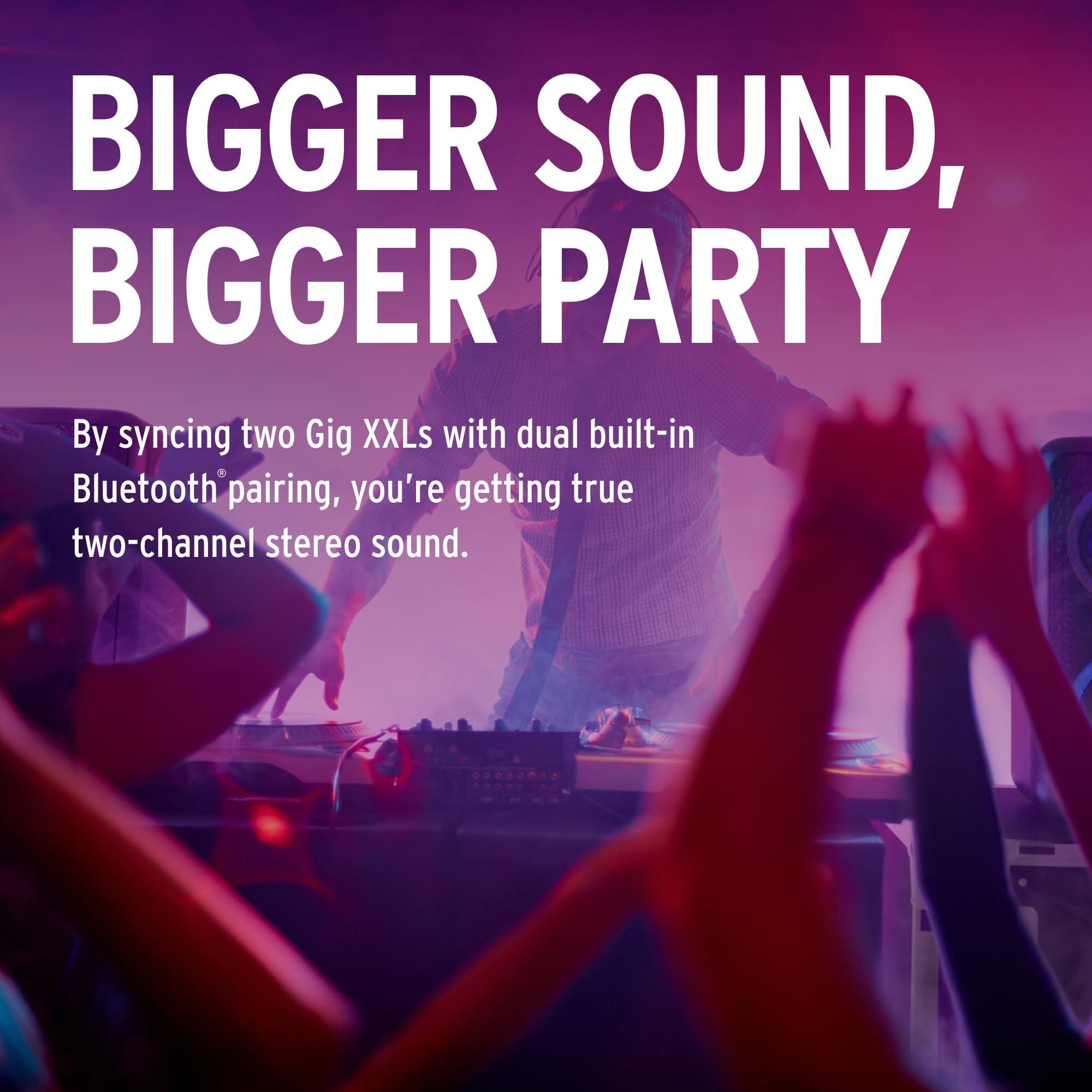 Klipsch Klipsch Gig XXL, Black - Portable Wireless Bluetooth Speaker - Multiple Color Modes - Bass Boost - Two 6.5" Woofers & Two 2" Tweeters - 8-Hour Playtime