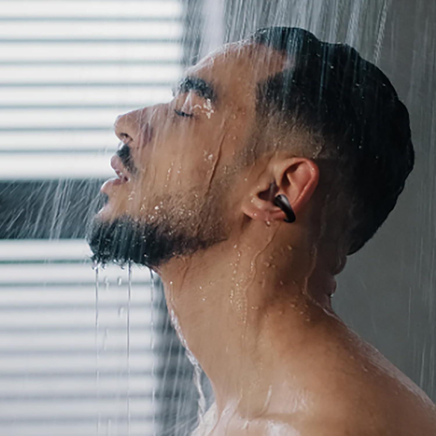 VOKOZK VOKOZK Yesnero Earbuds,NeroLabs Earbuds,Showerbuds,Showerbuds Waterproof,Bash Earbuds,Open Ear Bone Conduction Headphones,Noise Canceling Sports Bluetooth 5.3 Ear Clip Earphones (Black)