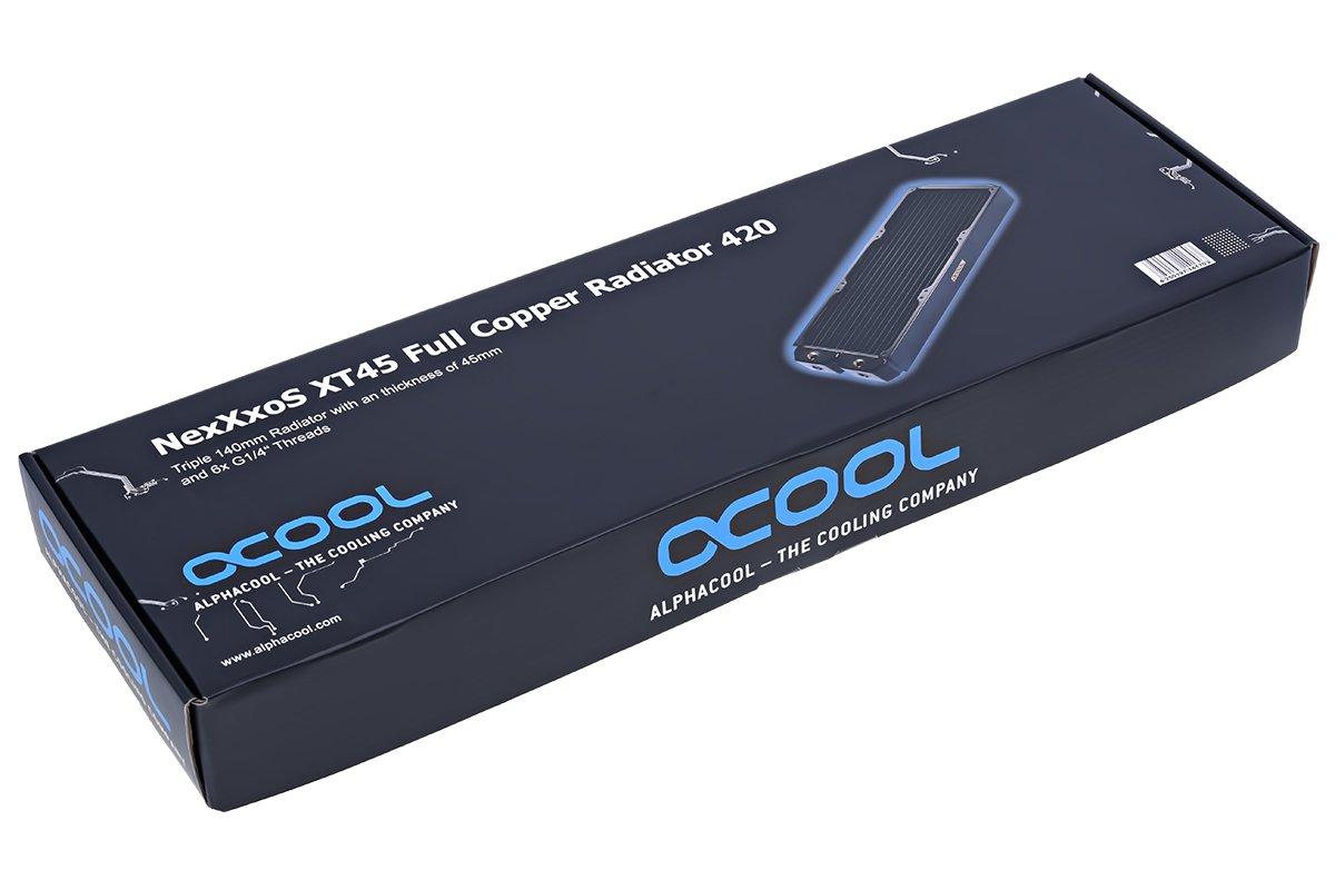 Aquatuning Alphacool NexXxos XT45 Full Copper Radiator, 420mm, Triple Fan, Black