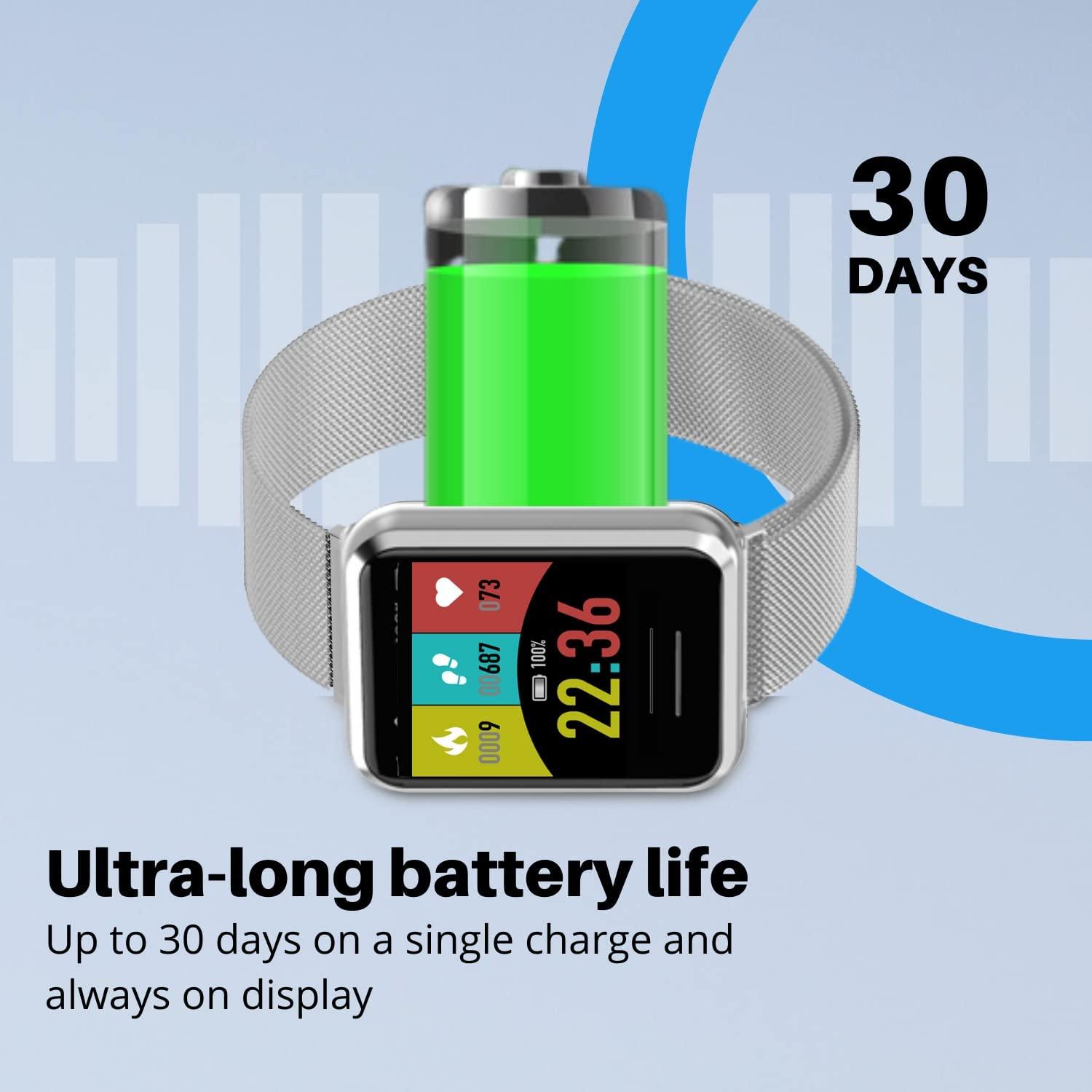 SEAGO Beantech SEAGO S3 Smart Watch, Touch Screen Watch for Men, Fitness Tracker & Heart Rate Monitor, IP68 Waterproof, Compatible Android & iOS Smartphone, Fitness Watch Bundle with 3 Extra Straps