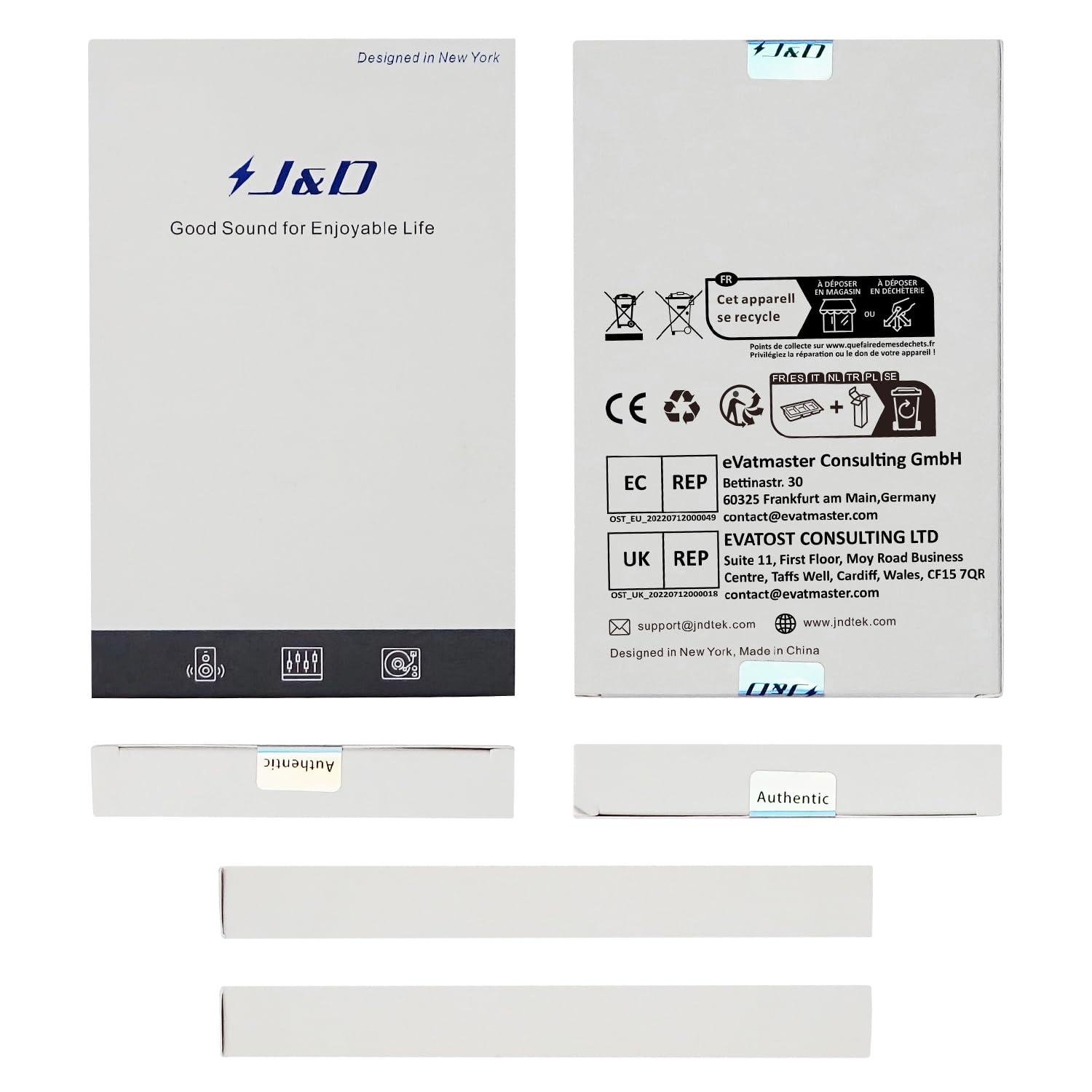 J&D J&D 1/4 inch TRS to Dual RCA Audio Cable, Gold Plated Copper Shell Heavy Duty 6.35mm 1/4 inch Male TRS to 2 RCA Male Stereo Audio Y Splitter Cable, 6 Feet