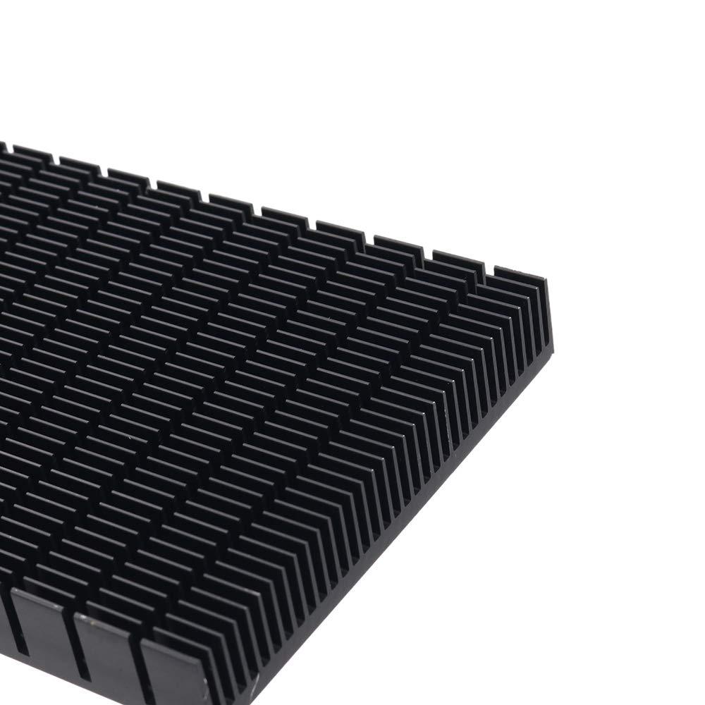 GENNEL 150mm x 90mm x 15mm Aluminium Radiator Heatsink Fin for Chipset Power IC LED Cooling (Black)