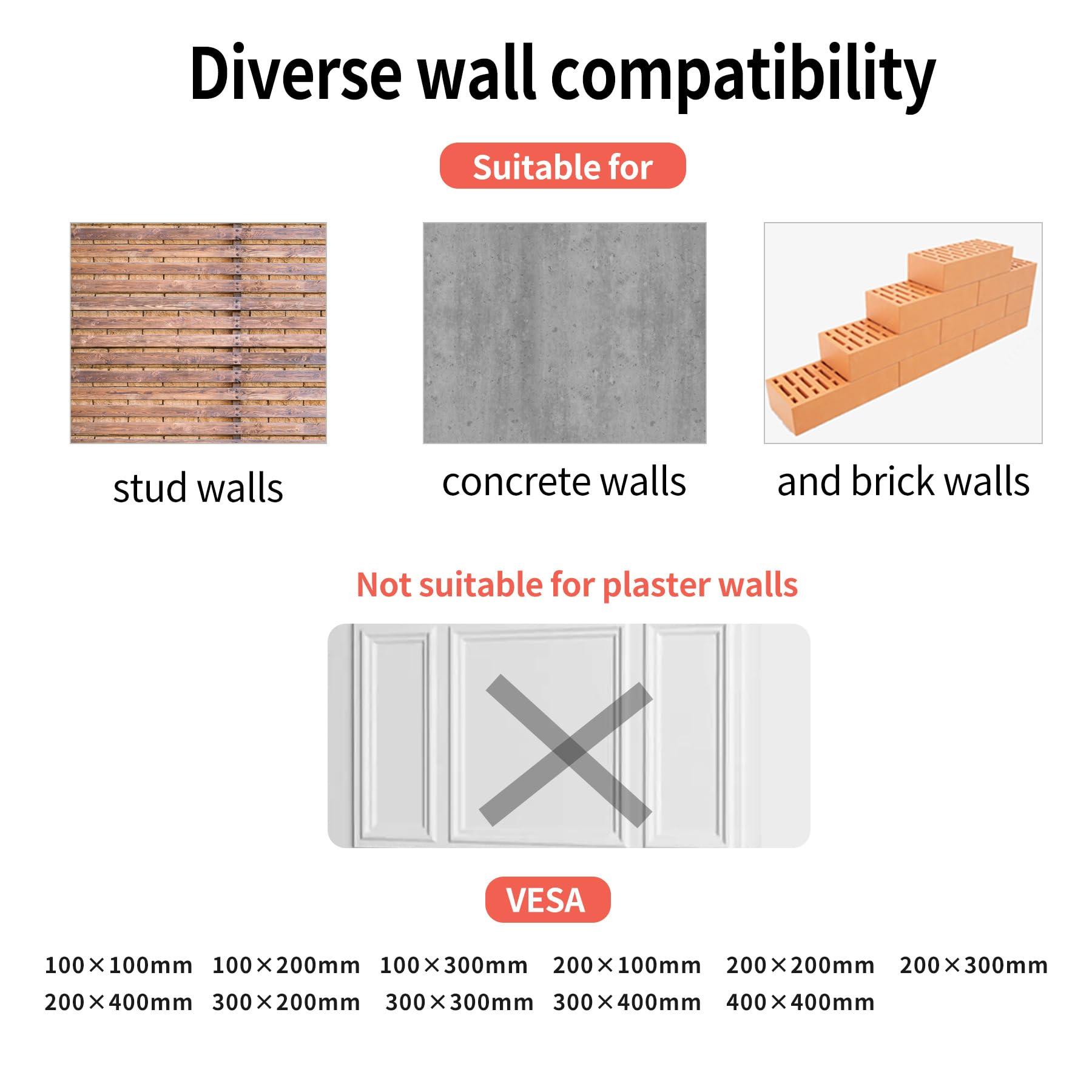 HILLPORT HILLPORT 55 Vertical TV Wall Mount Swivel Tilt Rotate Arm Fits Most 32-60 inch LED LCD Flat Curved Screen, Vertical Screen TV Bracket, Full Motion 90 Degree Max VESA 400x400mm Up to 61.7lbs DY3260