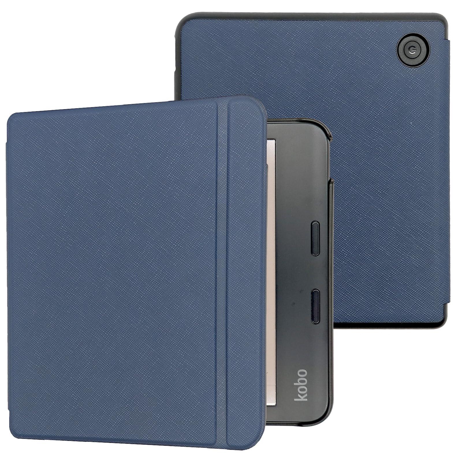 Caweet Caweet Case for Kobo Libra Colour (Model:N428, 2024 Release), Ultra Lightweight PU Leather Shell Cover with Auto Wake/Sleep, Blue