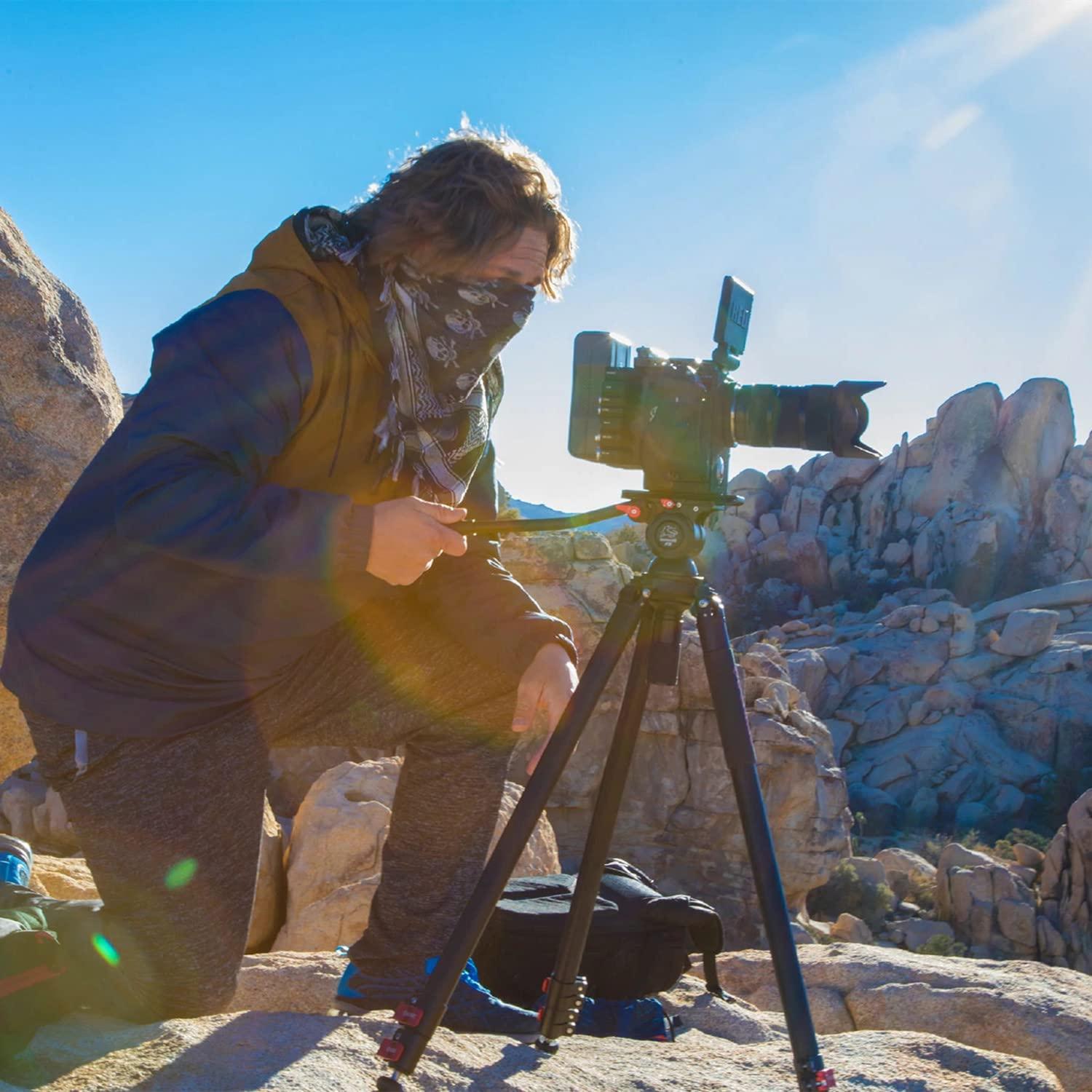 IFOOTAGE IFOOTAGE Gazelle TC7 Carbon Camera Tripod, 61" Professional Video Tripod 3 Sections with Quick Release Handle,Compatible with DSLR Camcorder