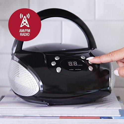 GPX GPX, Inc. Portable Top-Loading CD Boombox with AM/FM Radio and 3.5mm Line In for MP3 Device - Black, Single