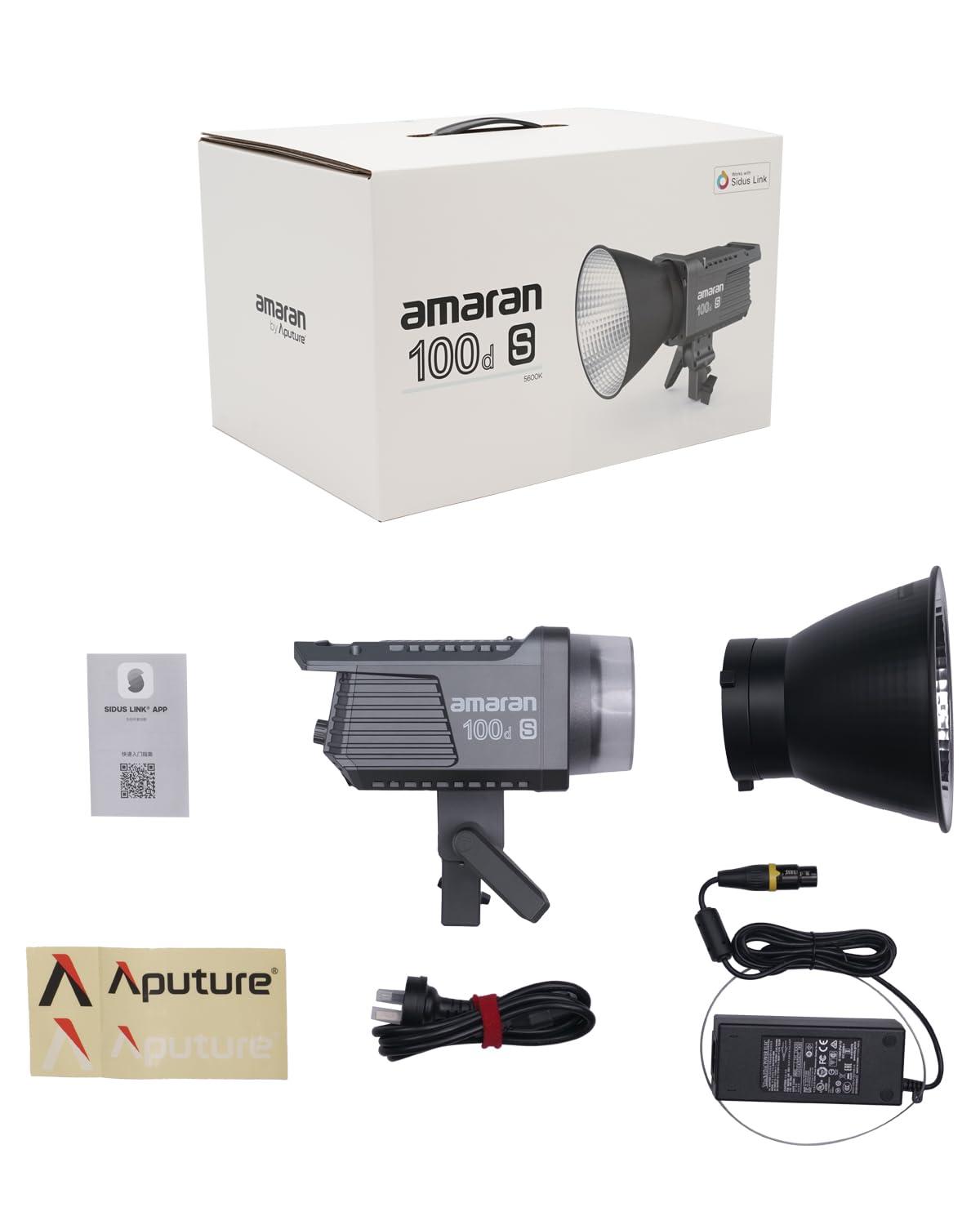Aputure Amaran 100dS LED Video Light, amaran 100d Upgrade App Control 8 Pre-Programmed Lighting Effects DC/AC Power Supply Photography Shooting Light