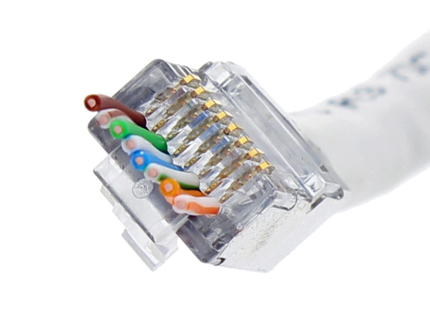 Ideal Industries IDEAL INDUSTRIES INC. 85-369 Shielded Feed-Thru Modular Plug Connector, Cable Connector for CAT6A/6/5e Shielded Cables, (50 Connectors, Jar)