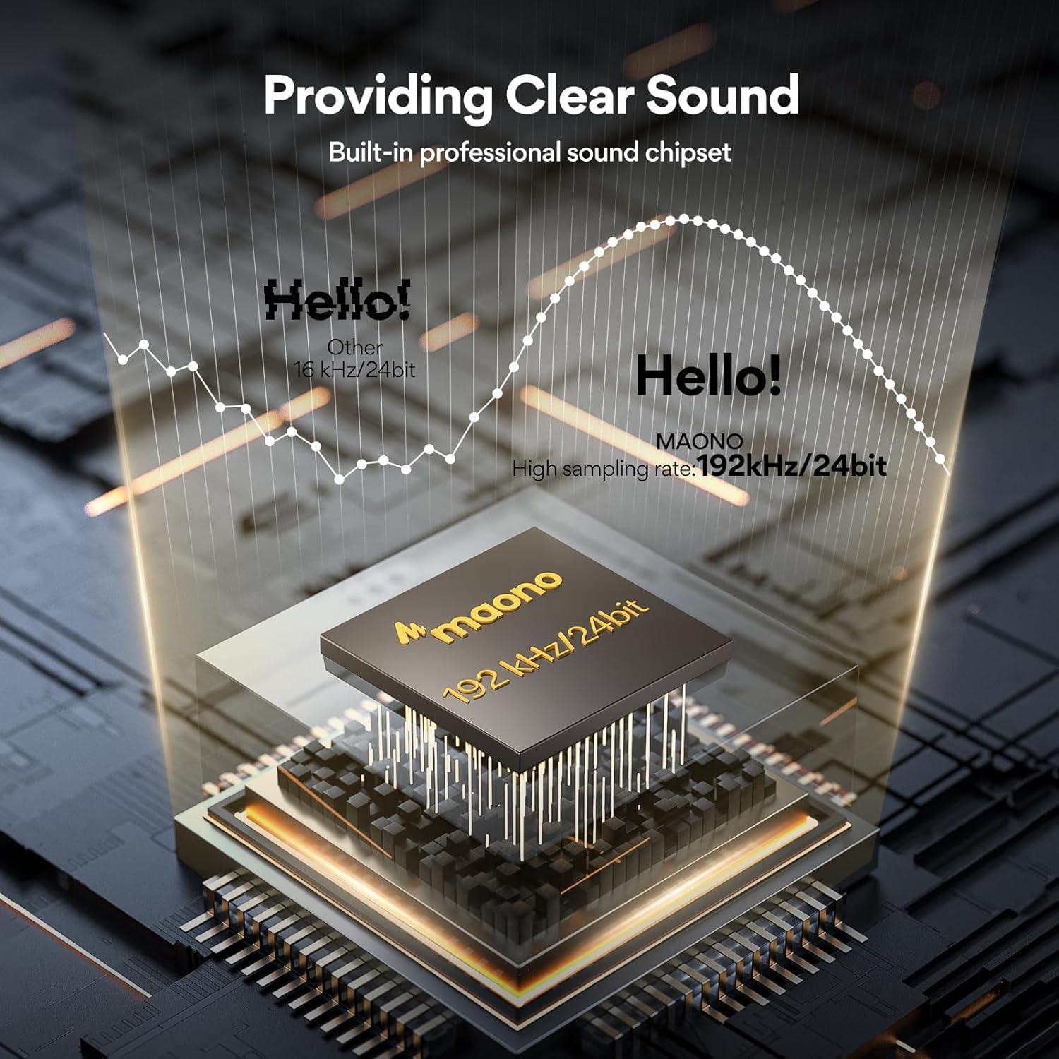 Generic Generic USB Microphone, 192KHZ/24Bit Plug & Play PC Computer Podcast Condenser Cardioid Metal Mic Kit with Professional Sound Chipset for Recording, Gaming, Singing, YouTube (AU-A04)