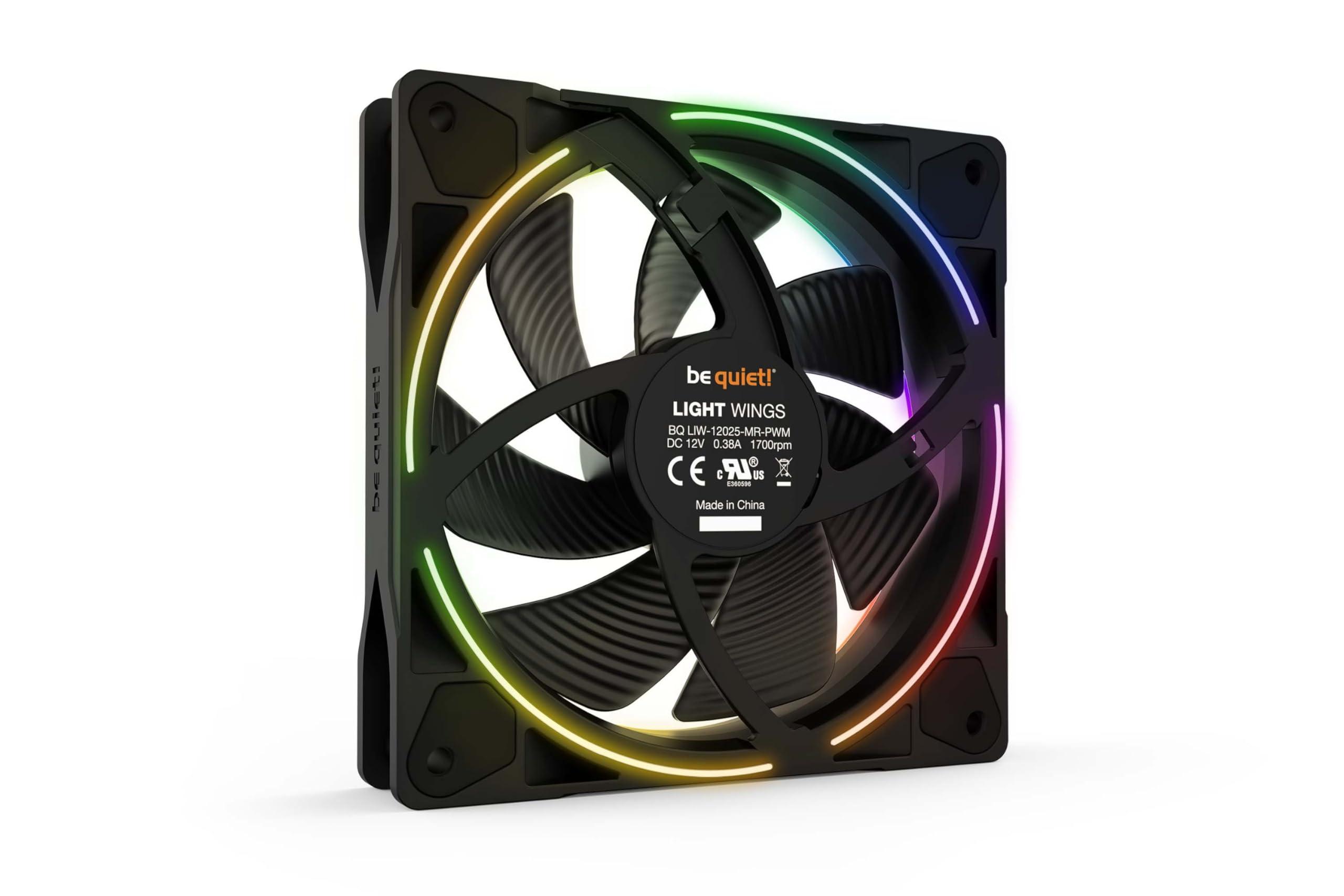 be quiet! be quiet! Light Wings 120mm PWM Premium ARGB Premium Low Noise Cooling Fan | 4-Pin | Black | BL072