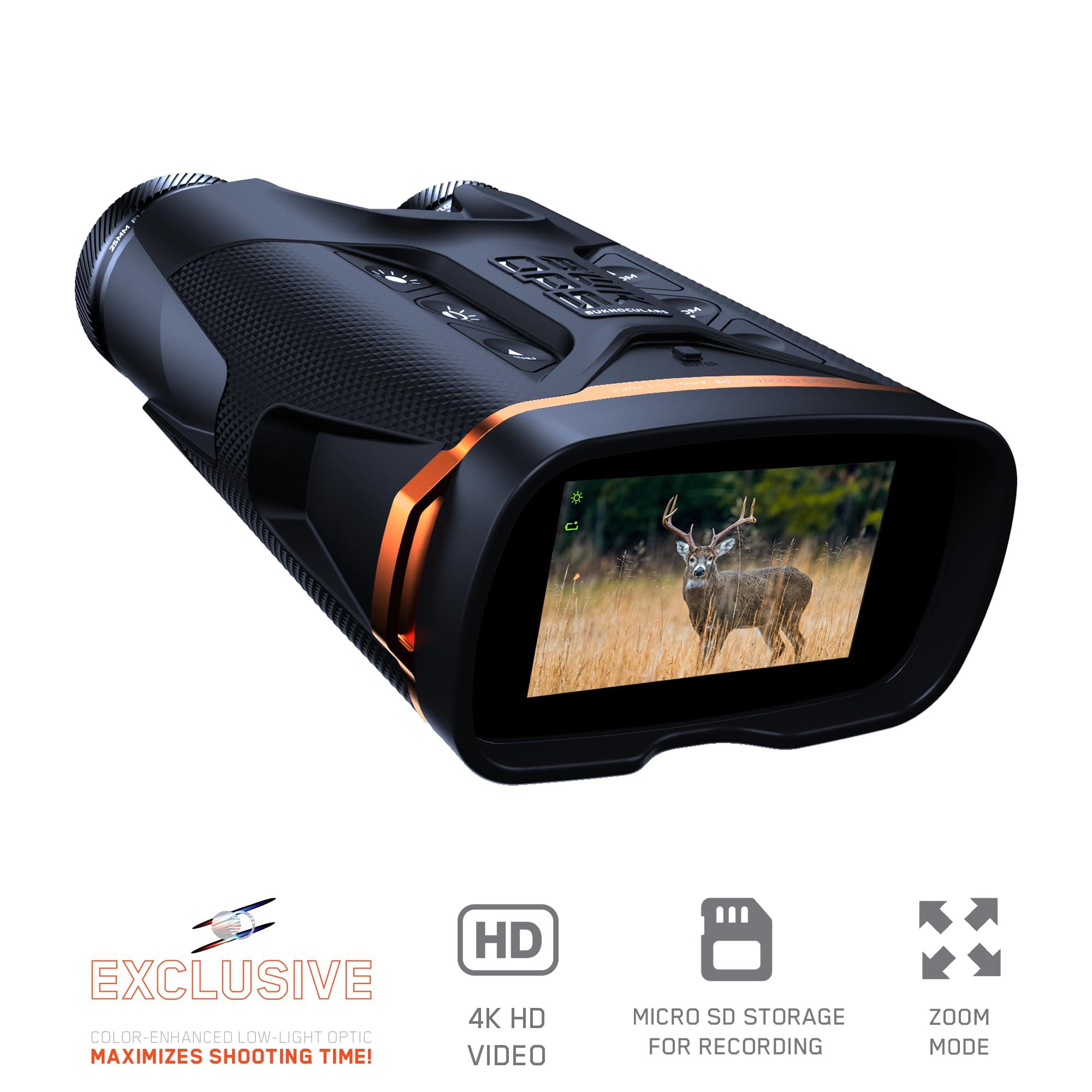 BUK OPS BUK OPS Buknocular Primetime Viewer with Primetime Color Vision, Low Light Enhancing Technology, 4K HD Video, 1-5x Digital Zoom, 2.95 inch HD Viewfinder, Digital Binocular