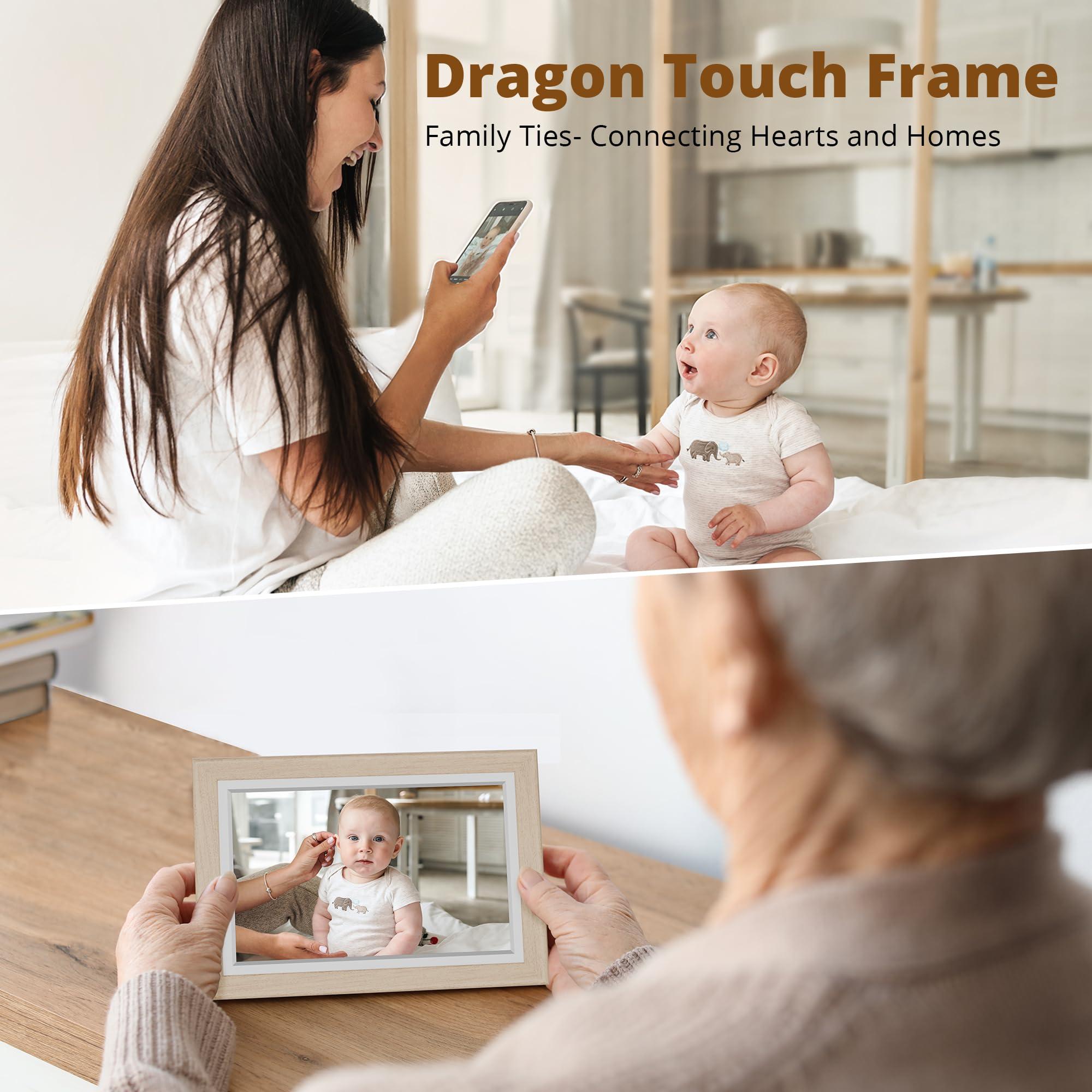 Dragon Touch Dragon Touch Digital Picture Frame WiFi 10 inch IPS Touch Screen Digital Photo Frame Display, 32GB Storage, Auto-Rotate, Share Photos via App, Email, Cloud, Classic 10 Brown