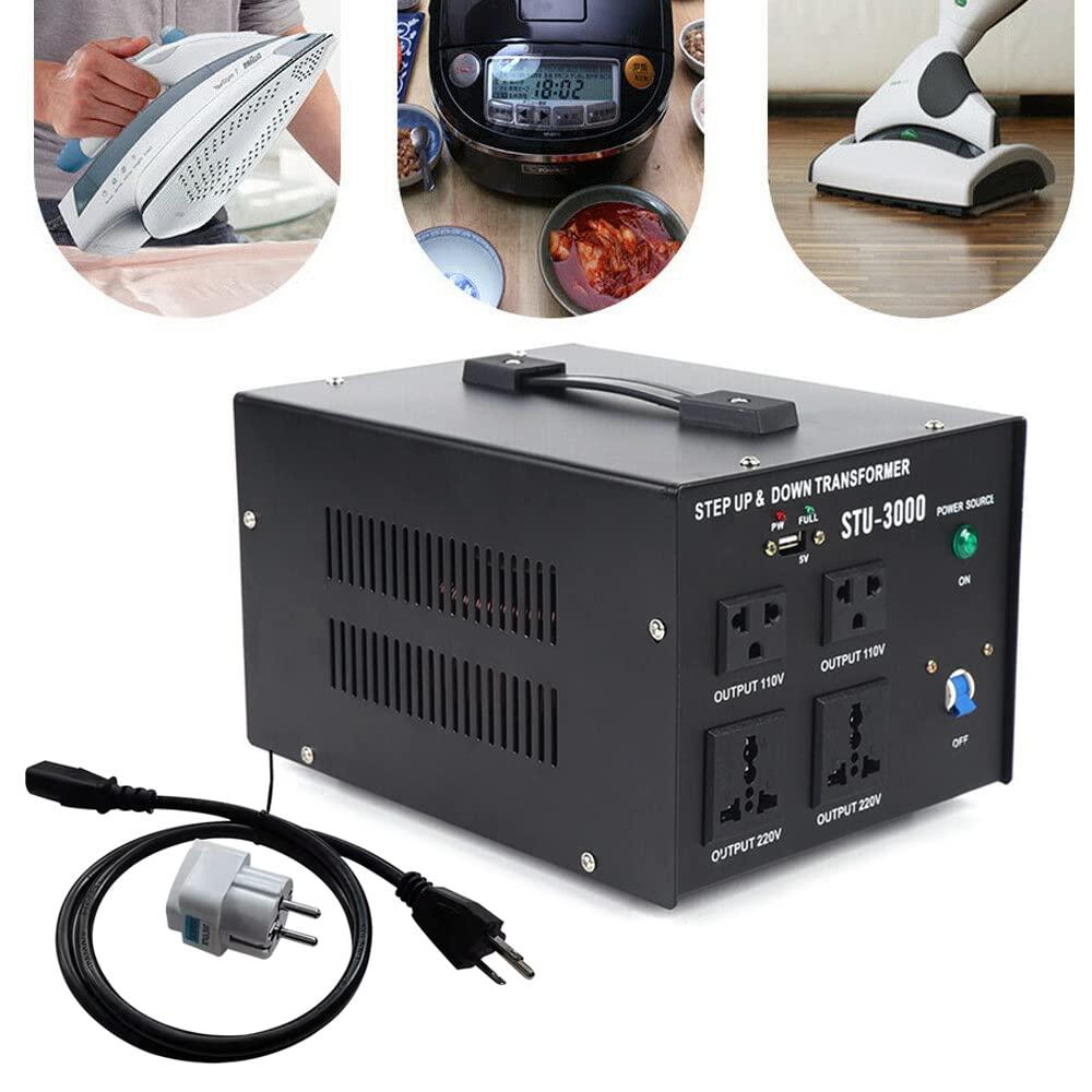 CNCEST 3000W Voltage Transformer Converter, Step Up/Down AC 110/220 V Heavy Duty Power Converter with DC 5V USB Port