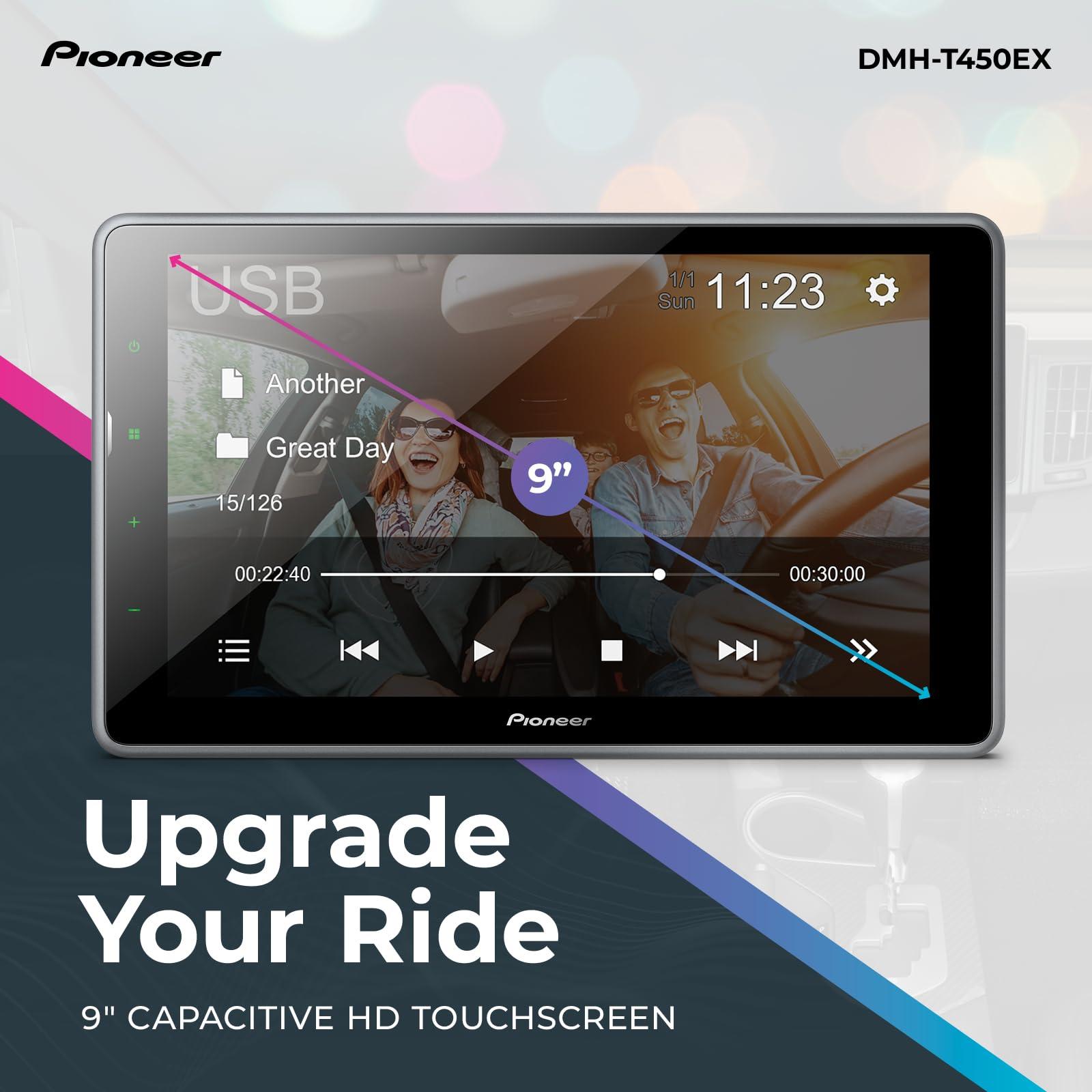 Pioneer Pioneer DMH-T450EX Digital Multimedia Receiver with Weblink, 9 Capacitive Touchscreen, Double-DIN, Built-In Bluetooth, Amazon Alexa Via App, Backup Camera Compatibility