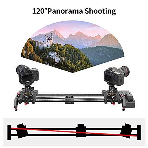 GVM Great Video Maker GVM Motorized Camera Slider,31" Wireless Carbon Fiber Dolly Rail Camera Slider with APP Control, Motorized Time Lapse and Video Shot Follow Focus Shot and 120 Degree Panoramic Shooting