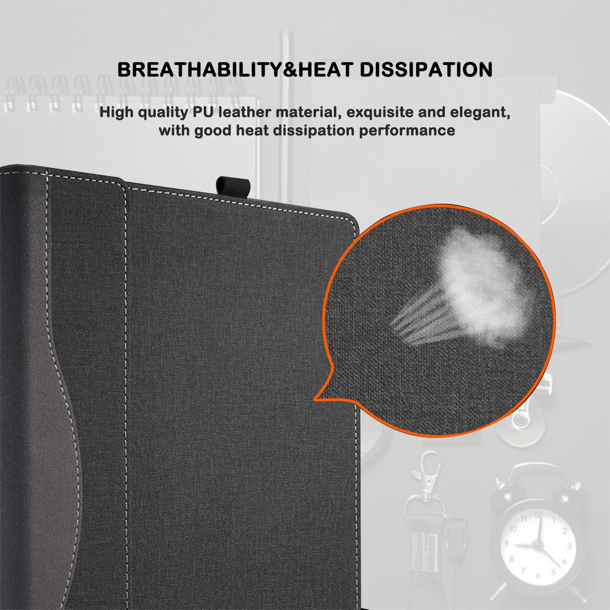 forubar Laptop Case Cover for 14\'\' Asus Zenbook 14 OLED & 14X OLED & 14 Flip OLED Notebook Sleeve[Please Check The Model]PU Leathe Bag Protective Shell with Pen Holder and Heat Dissipation Hole (Dark Grey)