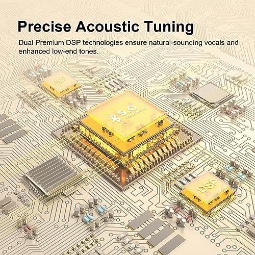 DOSS DOSS SoundBox XL Bluetooth Speaker with Subwoofer, 32W Loud Sound with Booming Bass, Dual DSP Technologies, 10H Playtime, USB-C, TWS, 2.1 Audio Channel for Home, Indoor and Office - Gold