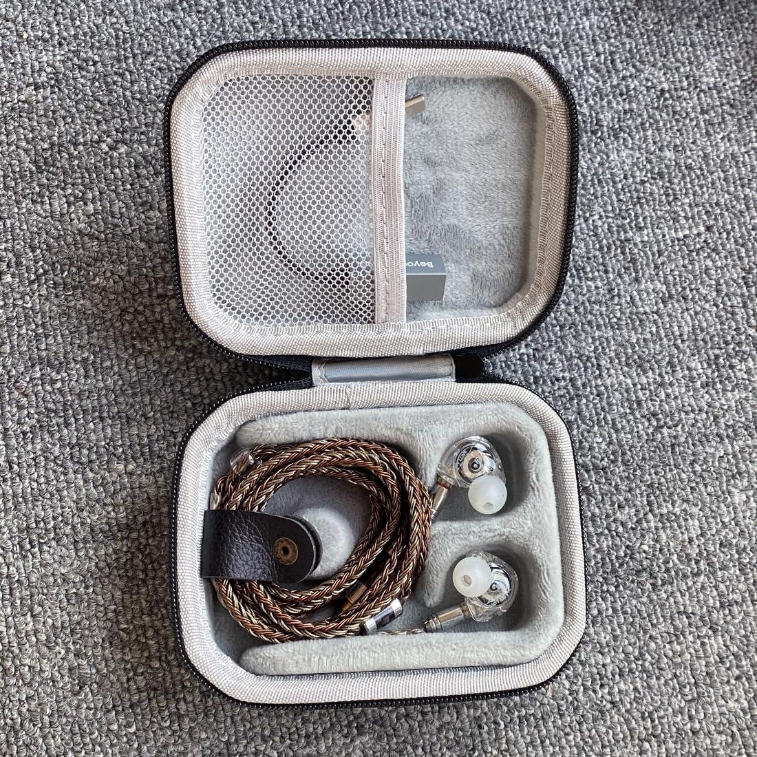 JaHui PU Leather Storage Box, Suitable for in Ear Earphones, Wired Earphones, Waterproof, Portable, Pressure Resistant Box, Earphone Storage Bag