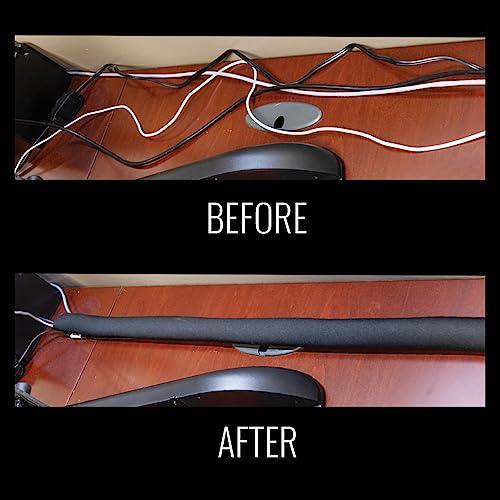 Klein Tools Klein Tools 450-320 Cable Management Sleeve, Cord Management for Home, Office or Job, 1-1/4-Inch Max Diameter, 3-Foot Length, Black, 2-Pack