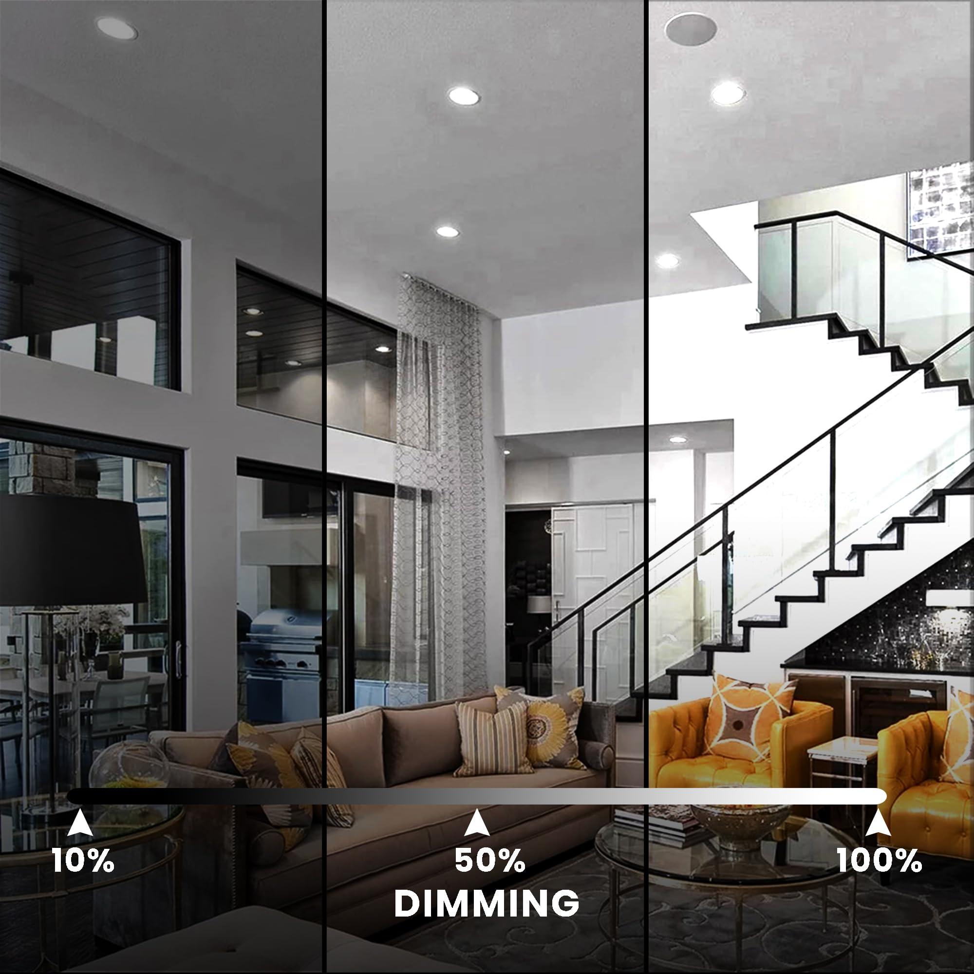 LEDMyplace.com LEDMyplace 5/6 inch 15W Round Dimmable Retrofit LED Recessed Downlight, Pack of 12, Replacement of 55W, 1100 Lumens, 3000K Warm White, Baffle Trim Can Lights, Ceiling Lighting for Home, Office