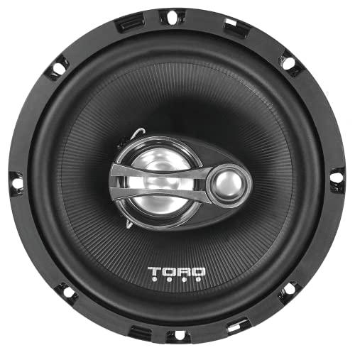 TORO TECH TORO TECH – F6, 6.5 Inch 3-Way Coaxial Car Speaker Set - 120 Watt MAX / 60 Watts RMS, Ferro Fluid Tweeters, 4 Ohm, 1” KSV Voice Coils. Two Speaker Set (Sold As Pair)