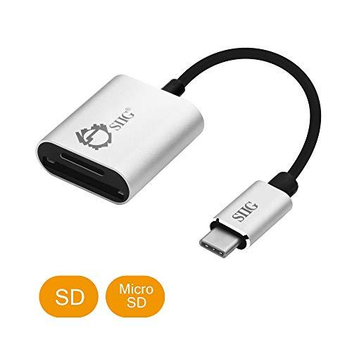 SIIG SIIG USB Type C 2-in-1 Card Reader for SD & Micro SD - Compact Aluminum Case - 5Gbps Data Transfer Rate - for MacBook Pro, Chromebook Pixel/Pixelbook, Samsung Galaxy S8, Other USB C Devices - Silver