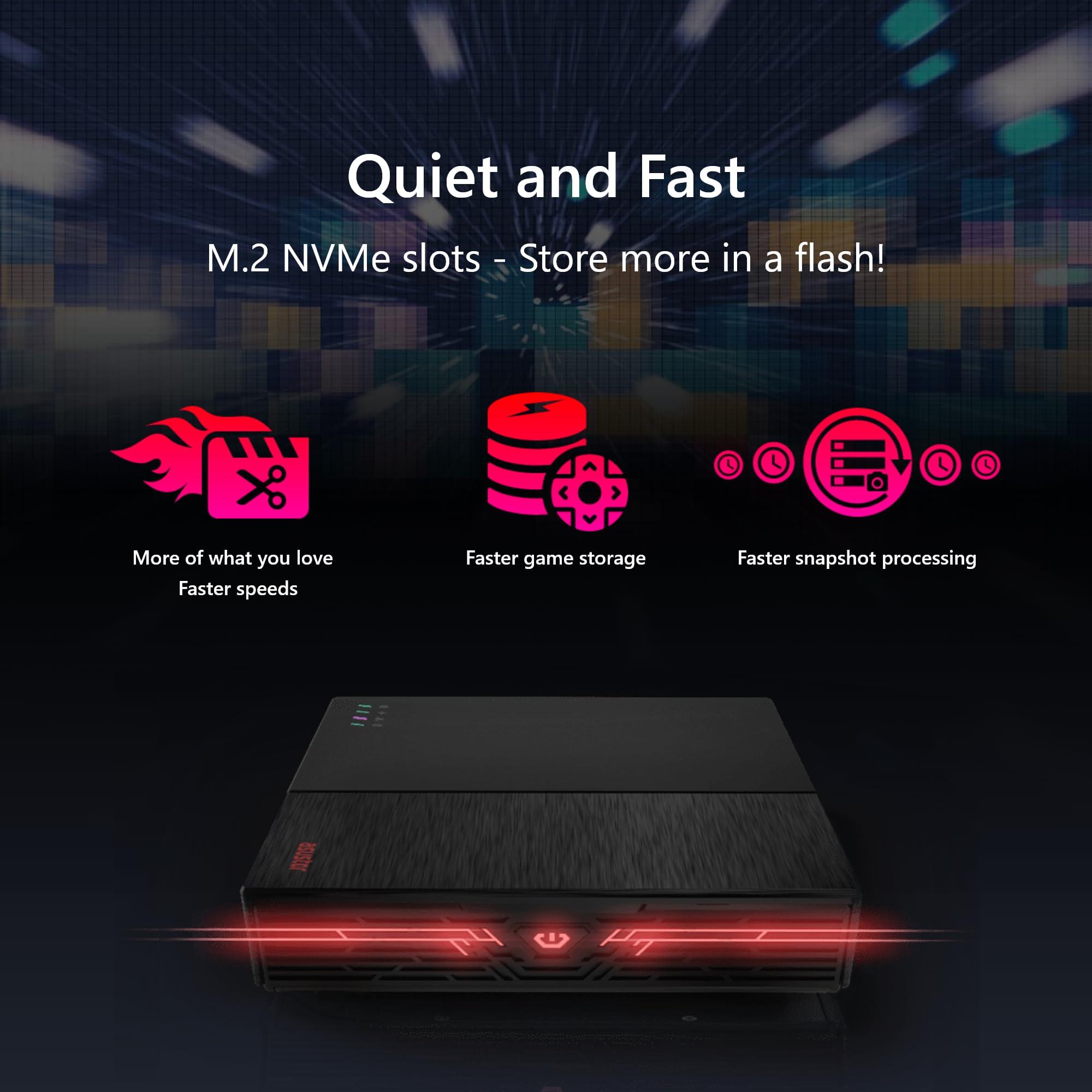 Asustor Asustor FLASHSTOR 6 Gen2 FS6806X, 6 Bay All M.2 SSD NAS Storage, AMD Ryzen Quad Core 2.3GHz, 8GB RAM DDR5, 6 M.2 SSD Slots, 10GbE Port, USB4 Type-C, Network Attached Storage (Diskless)