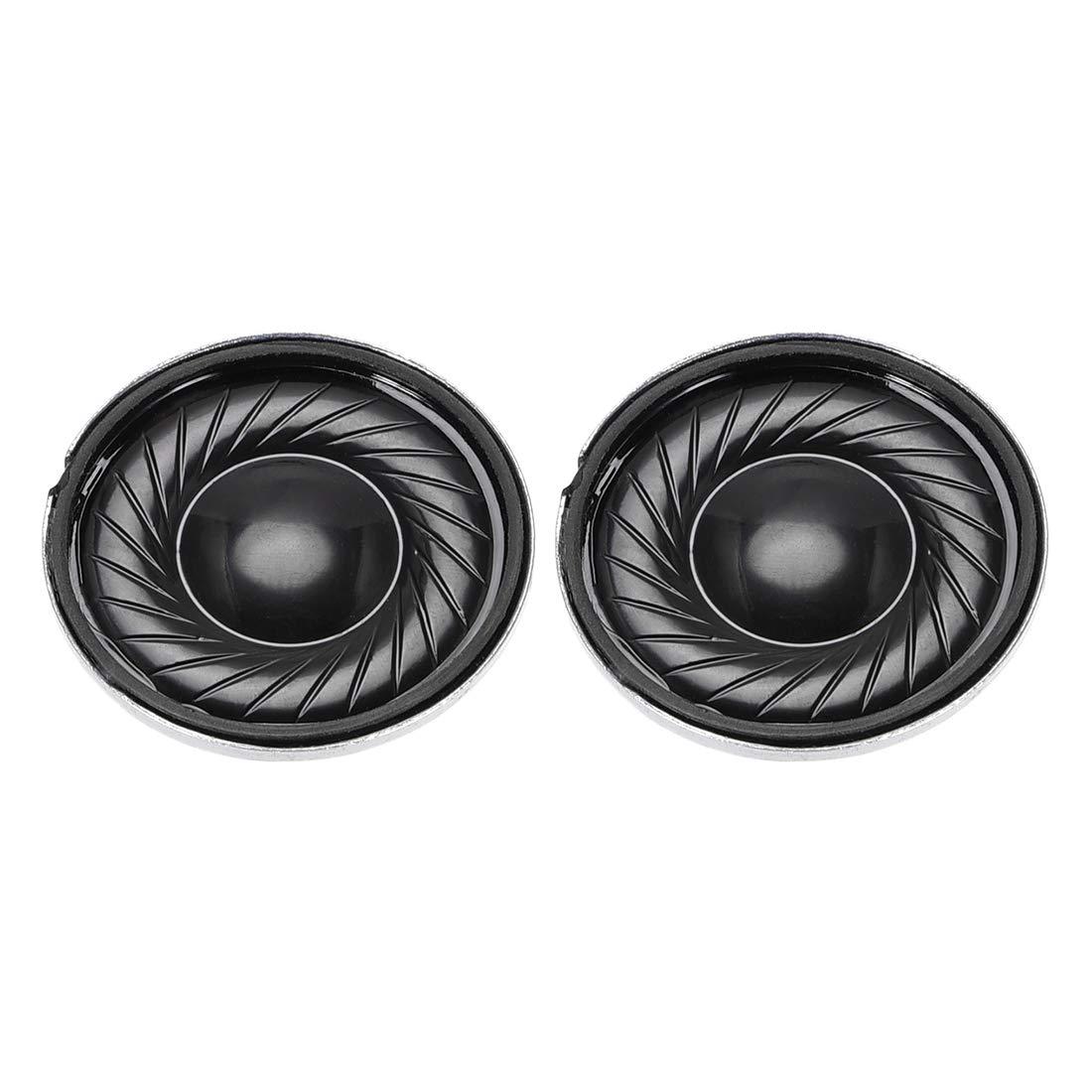 uxcell uxcell 2Pcs Round Internal Magnet Speaker Loudspeaker 8 Ohm 2W 23mm Dia Steel Shell