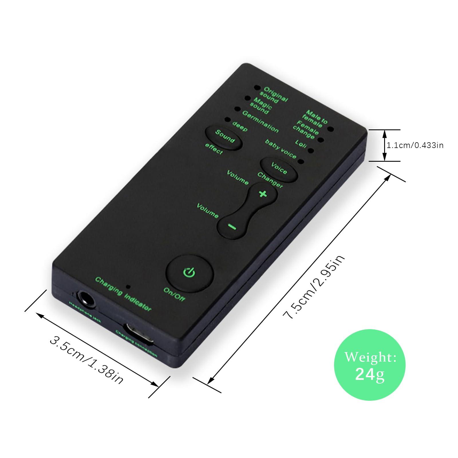 Flylin Mini Portable Voice Changer, Handheld Microphone Voice Modulator Disguiser with 8 Sound Effects, Live Broadcast Voice Gaming Recording for Mobile Phone Computer PS4 PS5 Xbox One Games Streaming