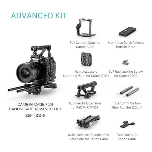 Tilta Tilta Camera Cage Advanced Kit for Canon C400 | Includes Full Cage, Rear Accessory Plate, Top Handle Extension, Shoulder Baseplate & More | Arri Rosette, NATO Rail, 3/8"-16 & 1/4"-20