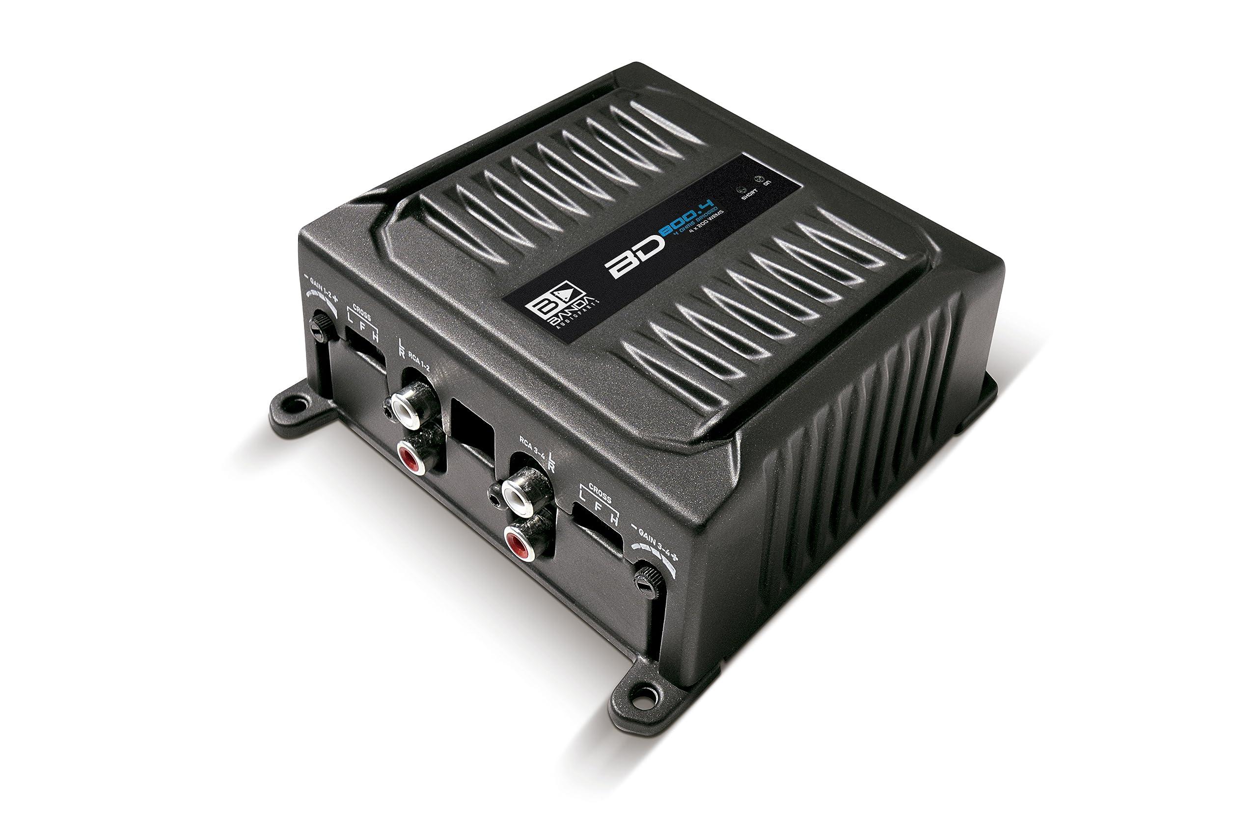 Banda Audioparts Banda Audioparts BD800.42OHM 800 Watts 4 Channel 2 Ohm Full Range Car Audio Amplfier 4 x 200 Watt Rms 4 Ohms Bridged - Black