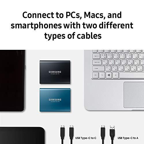 SAMSUNG SAMSUNG T5 Portable SSD 1TB - Up to 540MB/s - USB 3.1 External Solid State Drive, Black (MU-PA1T0B/AM)