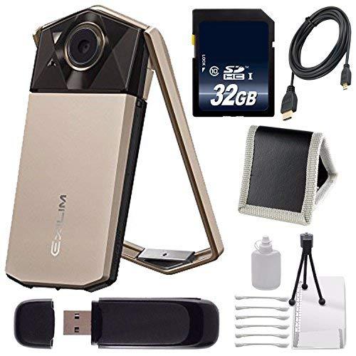 Casio Casio Exilim EX-TR70 Selfie Digital Camera (Gold) (International Version) + 32GB Memory Card Bundle