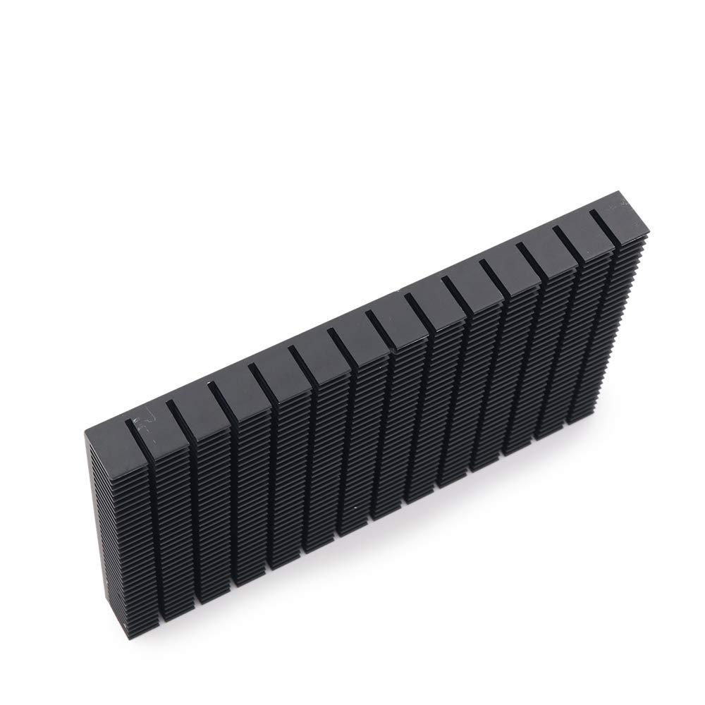 GENNEL 150mm x 90mm x 15mm Aluminium Radiator Heatsink Fin for Chipset Power IC LED Cooling (Black)