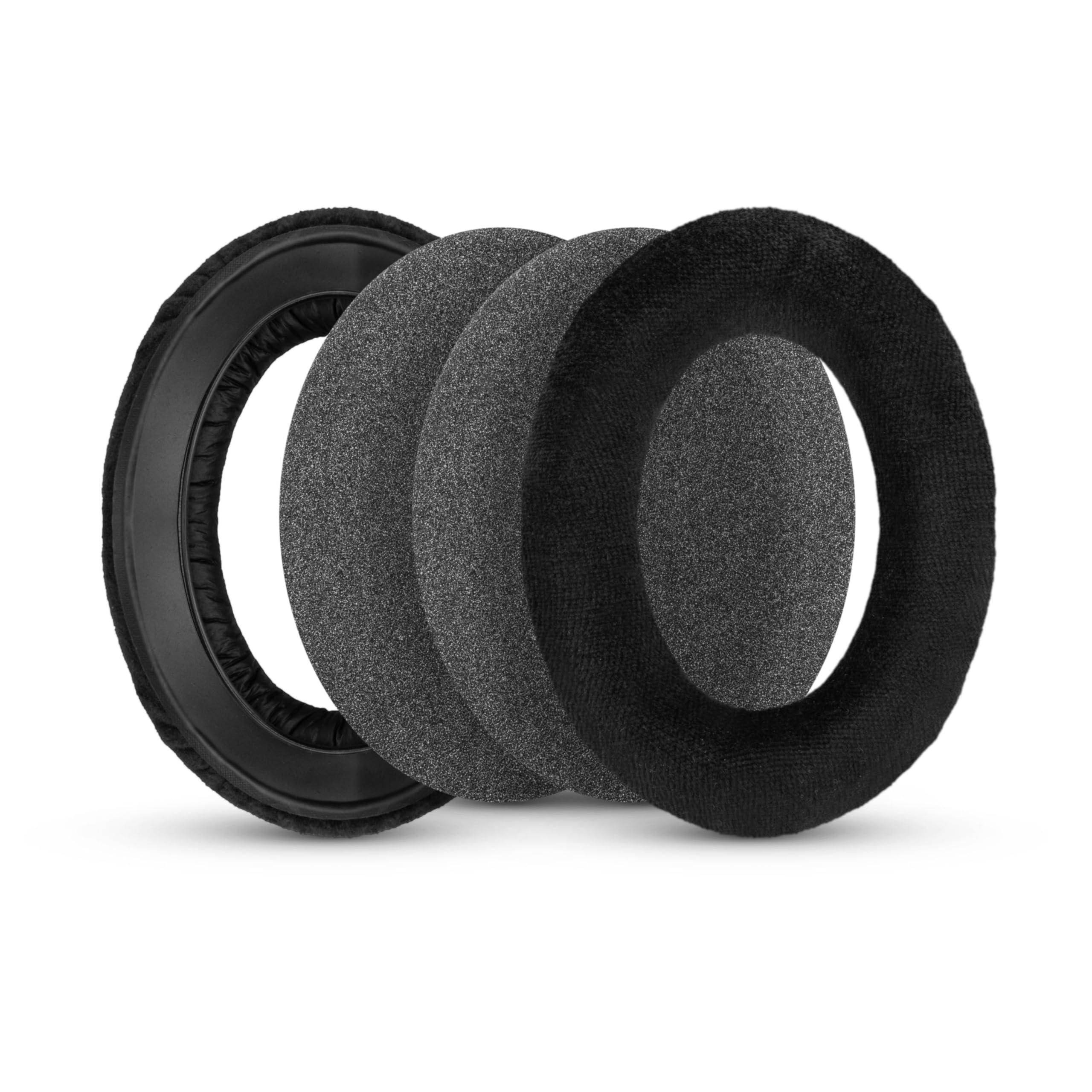 BRAINWAVZ Replacement Earpads for Sennheiser HD600, HD650, HD660S, HD525, HD535, HD545, & Massdrop HD58X, HD6XX Headphones - Soft Velour Cushions for Extra Comfort, by Brainwavz (Black)