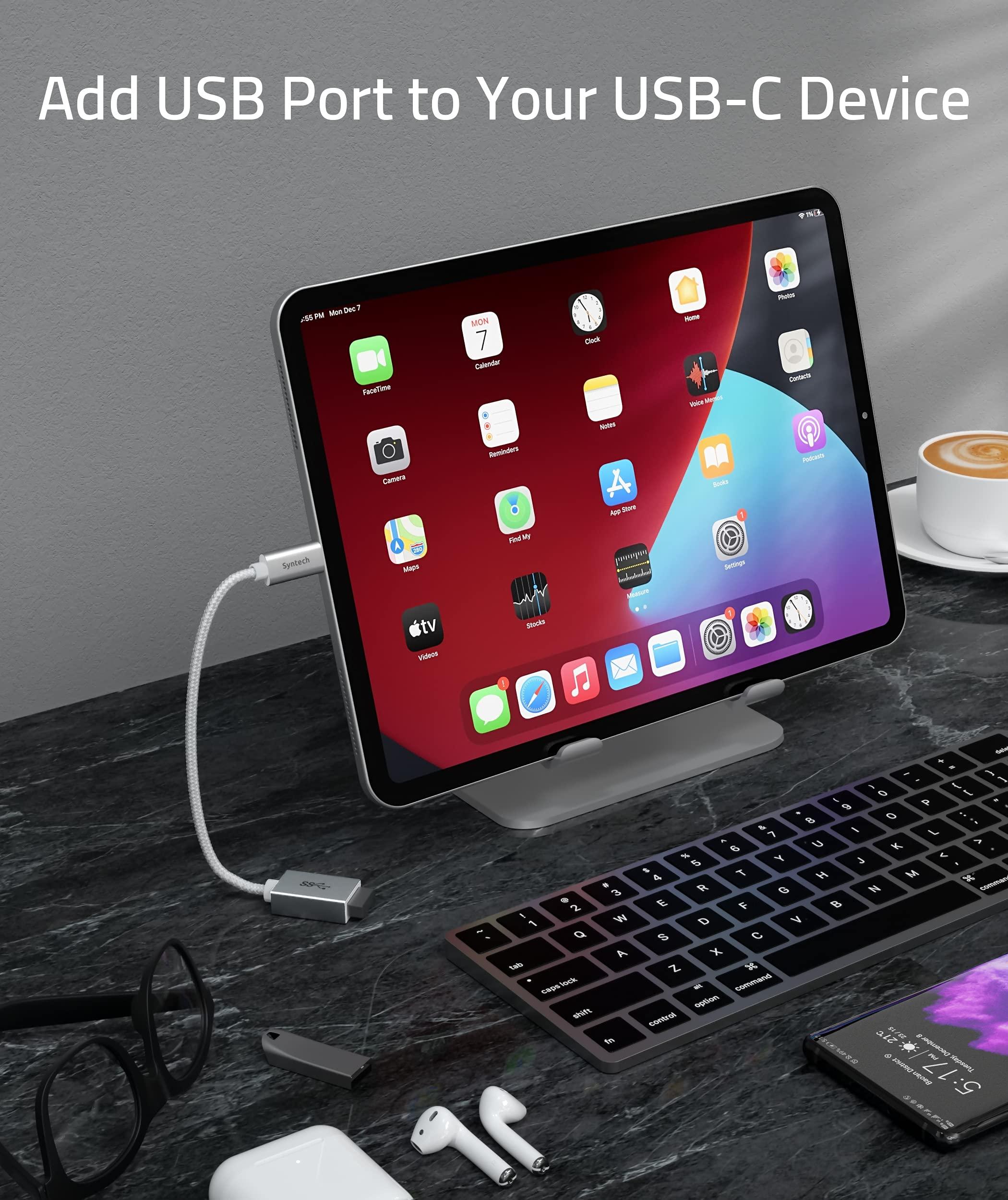 Syntech Syntech USB C to USB 3.2 Adapter (2 Pack), 10Gbps USB 3.2 Gen 2 Fit Side by Side & USB C to USB Adapter (2 Pack)-White