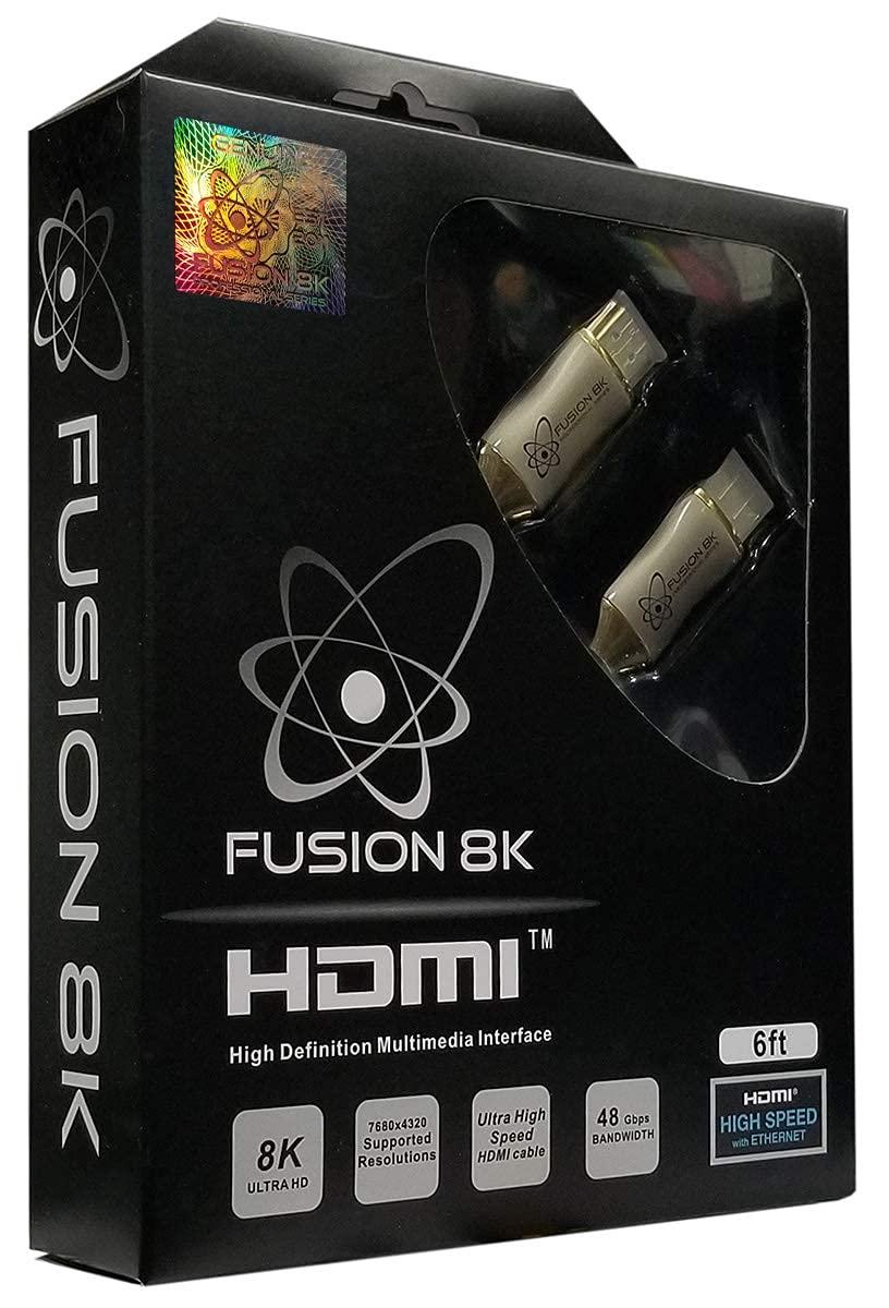 Fusion8K Fusion8K HDMI 2.1 Certified Cable Supports 10K 8K @60Hz and 4K @120Hz Compatible with All TVs, BluRay, Xbox Series X, PS5 (6 Feet)