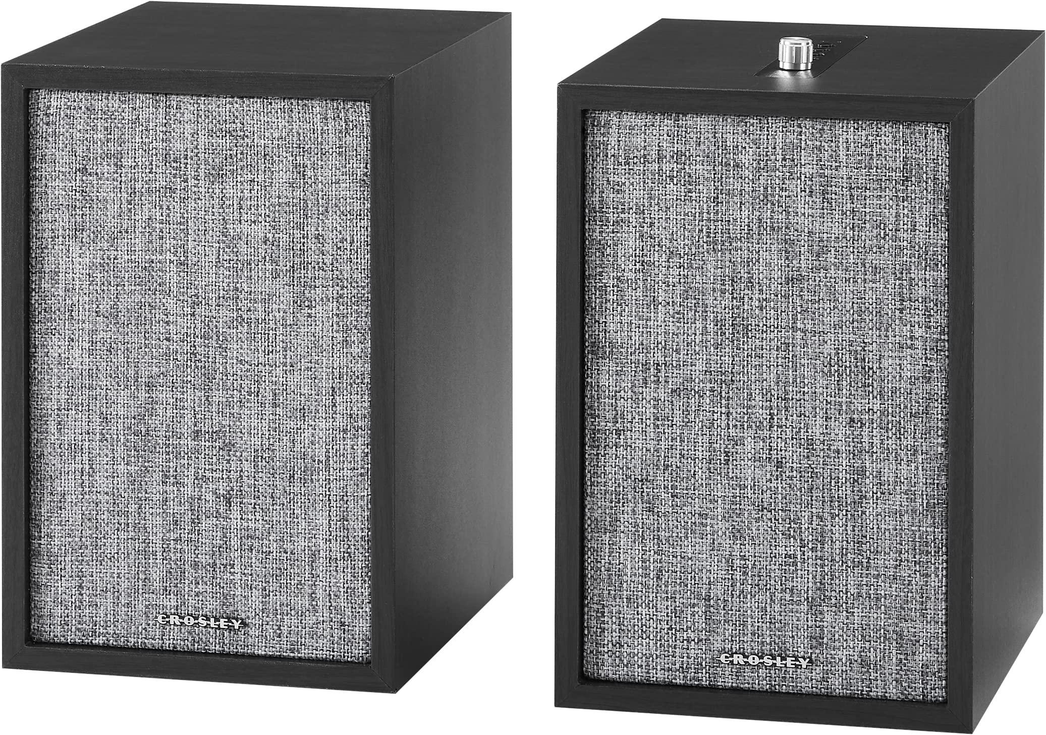 Crosley Crosley S200A-BK 4" Active Powered Bluetooth Stereo Speakers with Optical, USB, and Aux Connections, Black