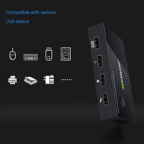Lysee Lysee 3D Printer Parts & Accessories - AIMOS USB 2.0 KVM Switch Keyboard Mouse USB Splitter for 4 PC Sharing Printer 4K HDMI KVM Switch Box Video Display - (Color: Black)
