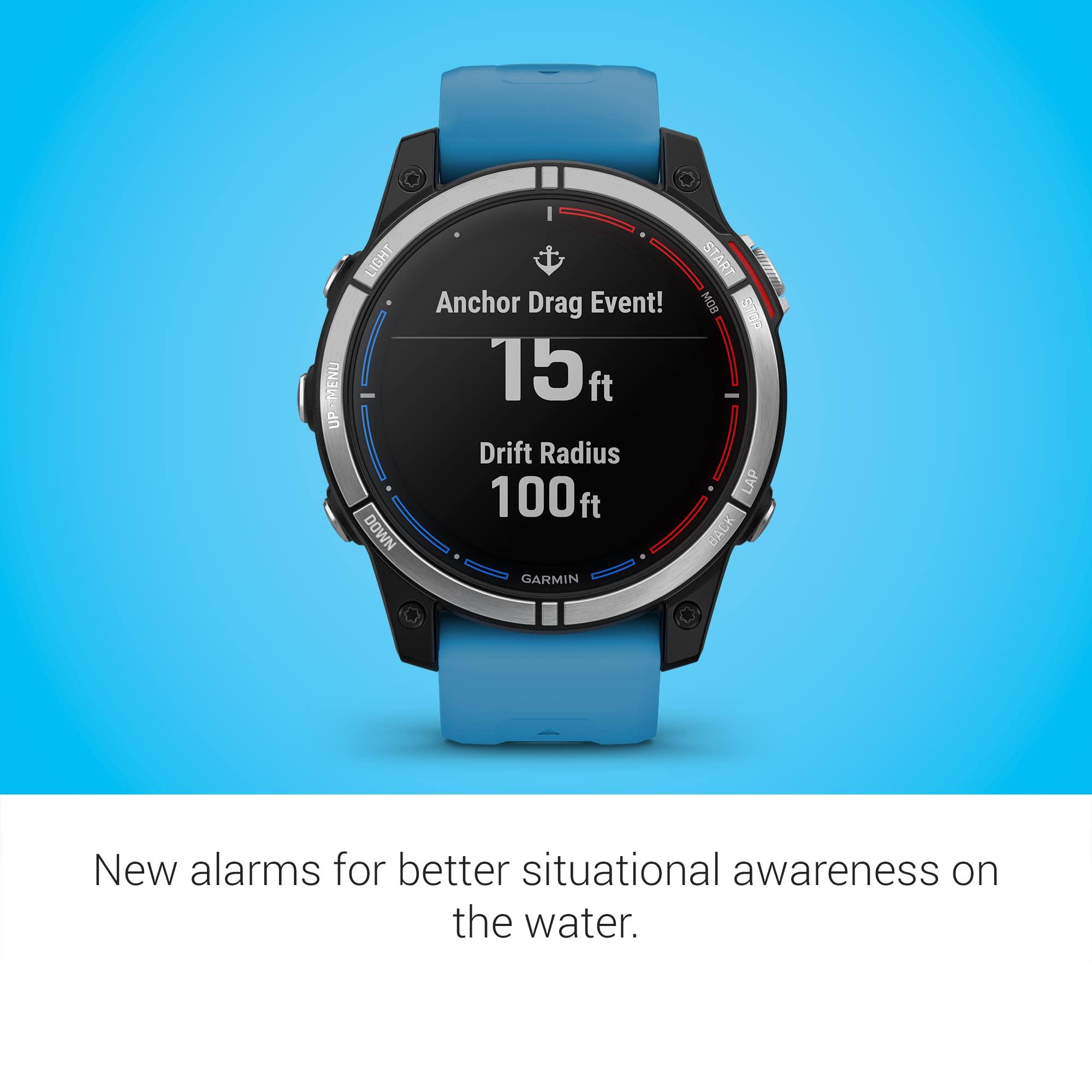 Garmin Garmin quatix 7 Standard Edition, Marine GPS Smartwatch, Tide Changes and Anchor Drag Alerts, Waypoint Marking