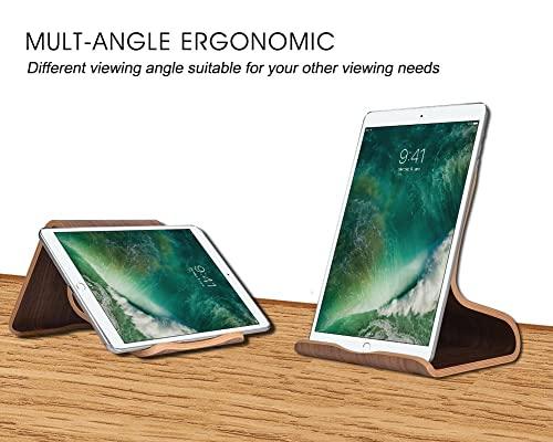 SAMDI SAMDI Wood Tablet Stand, Wooden iPad Holder: Desktop Stand Holder Dock for new iPad 2017 Pro 9.7, 10.5, Air mini 2 3 4, Kindle, Nexus, Accessories, Tab, E-reader, other Tablets(4-13 inch)-Black Walnut